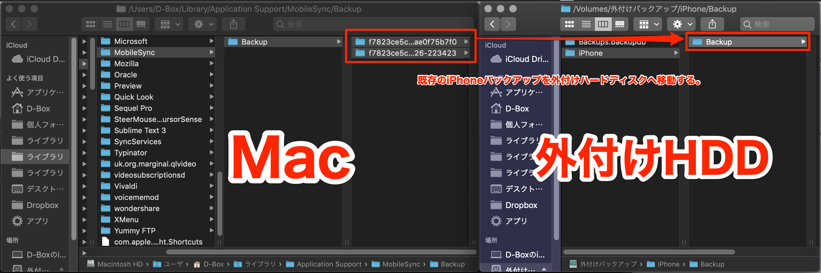 Macで外付けハードディスクにiphoneのバックアップを作成する方法 D Box