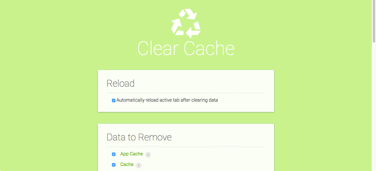 GoogleChrome-拡張機能-ClearCache-オプション-設定変更